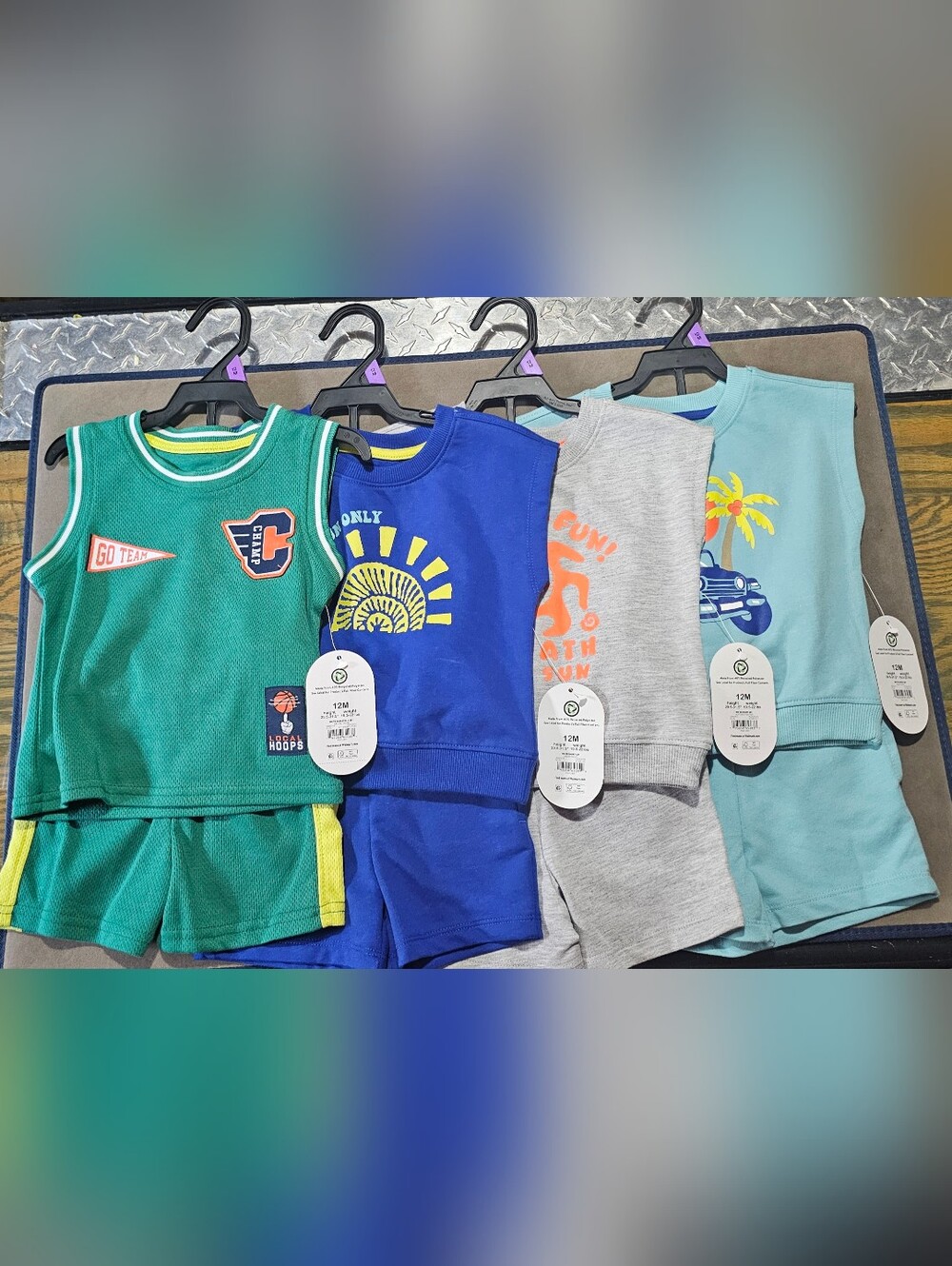 Bundle Kids Sleeveless Tank Top and Short Set - Green